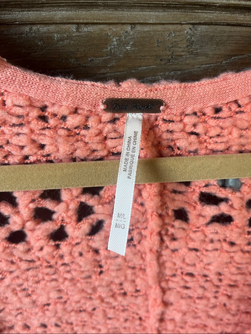 Free People Coral Open-Knit Crochet Cardigan - Picture 2 of 3
